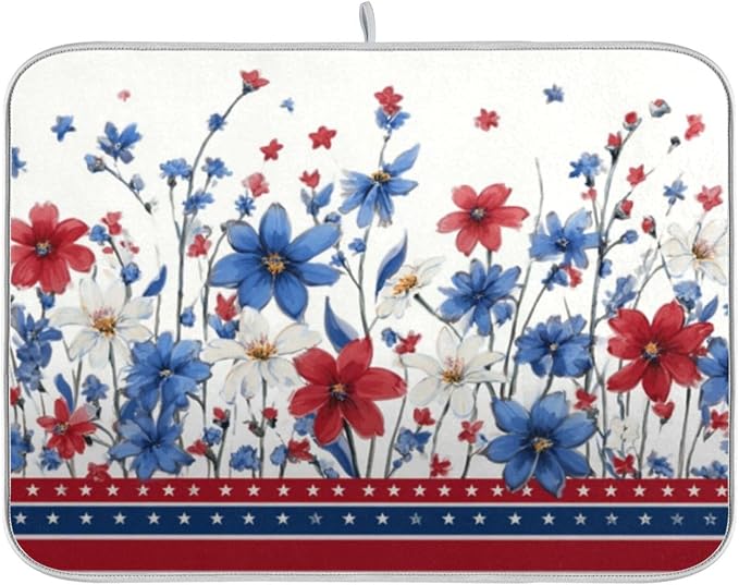 red white and blue wildflowers