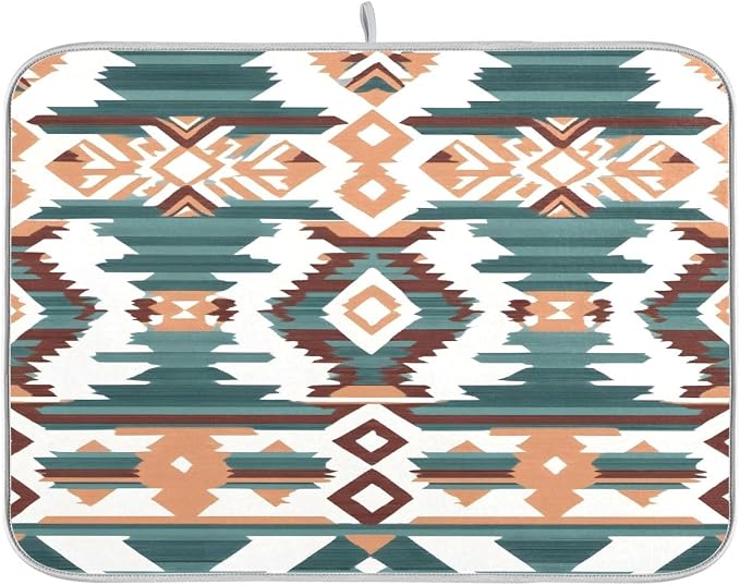 Brown Green Aztec Geometry