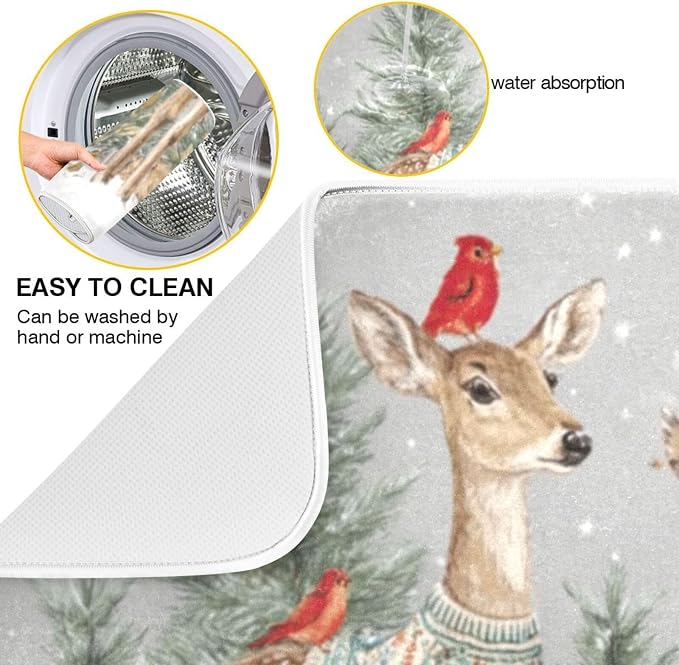 three deer wearing sweaters