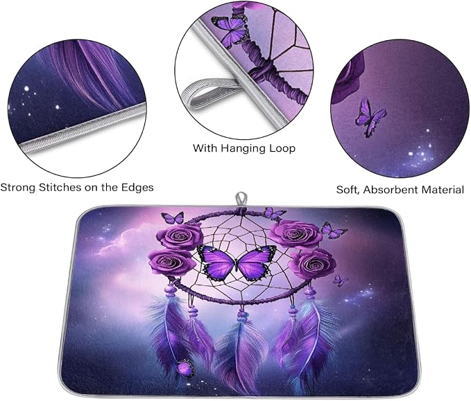 Purple Butterfly Roses Dreamcatcher