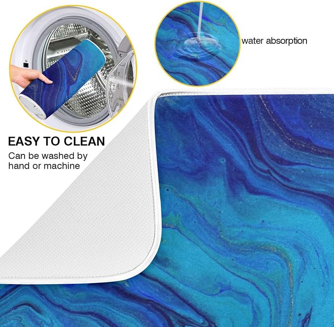 Navy Blue Gold Marble