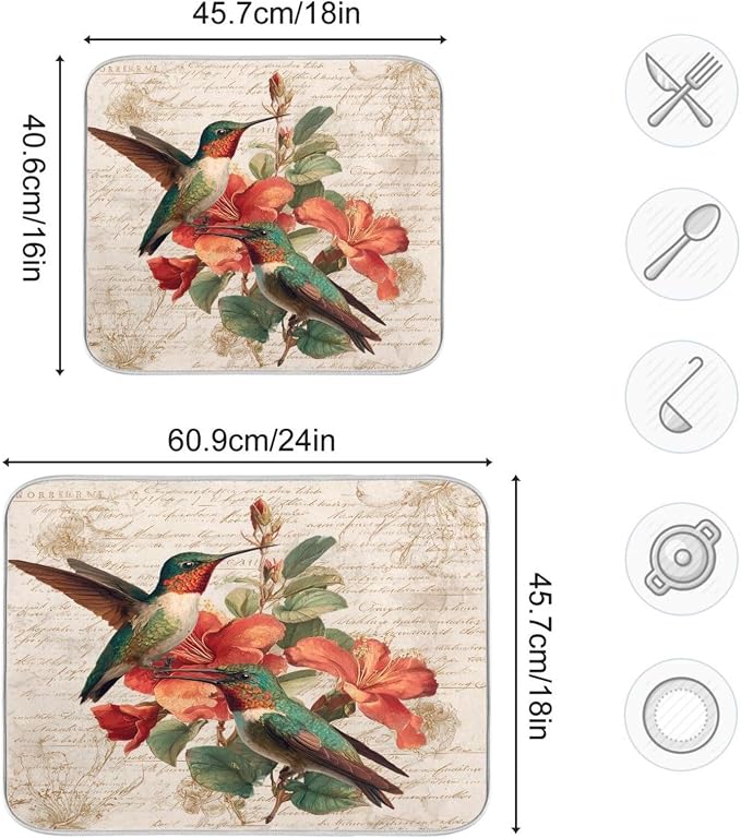 Hummingbird and Red Flowers
