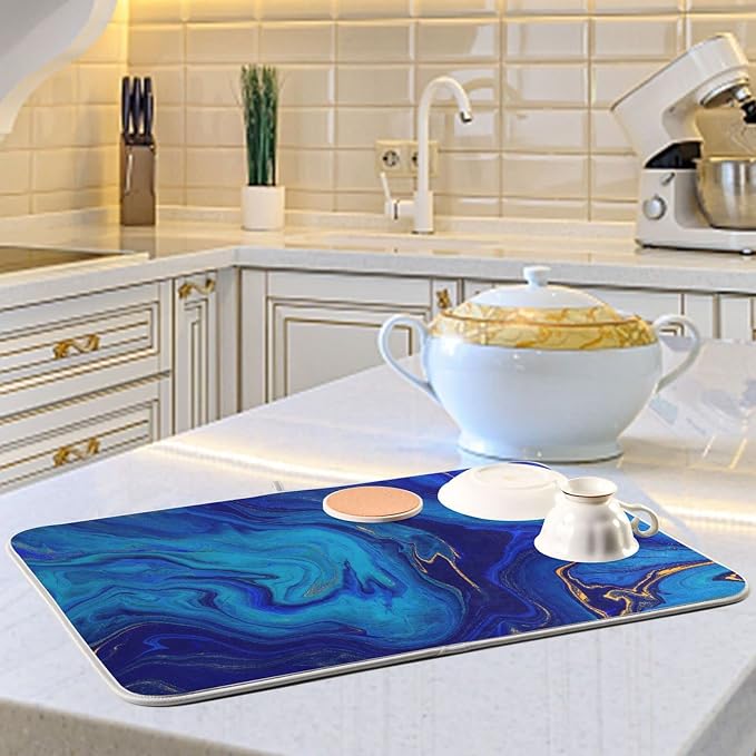 Navy Blue Gold Marble