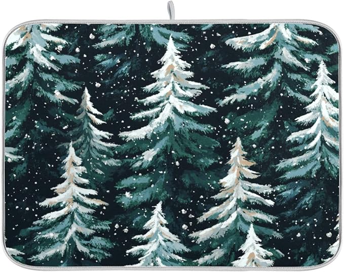 Green Christmas Snow Trees