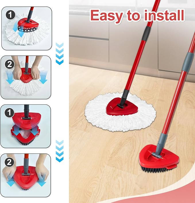 White-5 Mop Heads&2 Scrubber