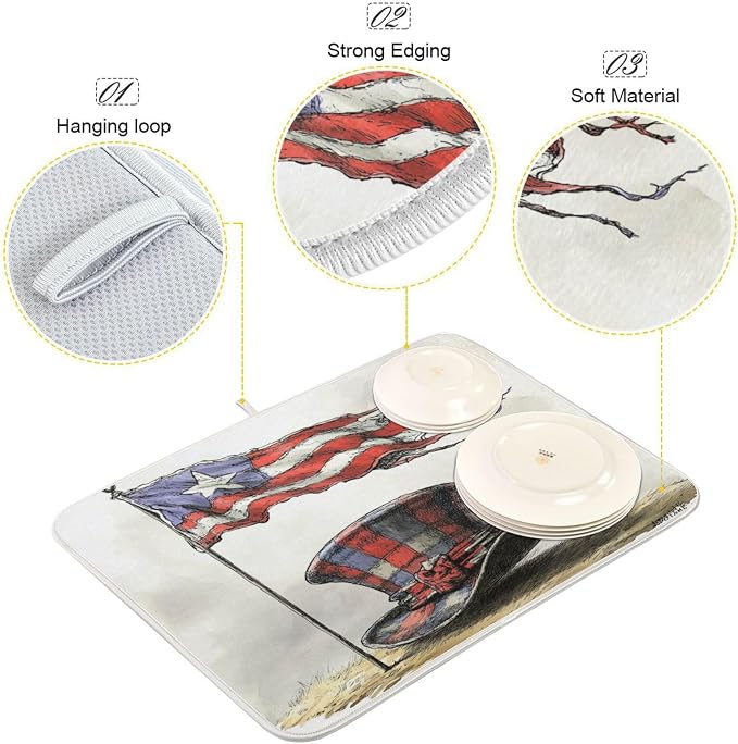 4th of July Flag Hat Tartan White