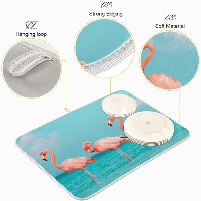 Blue Beach Flamingos