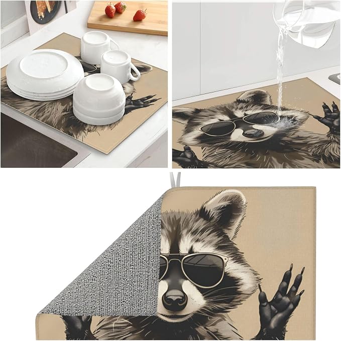 Cool Sunglasses Raccoon Retro Brown