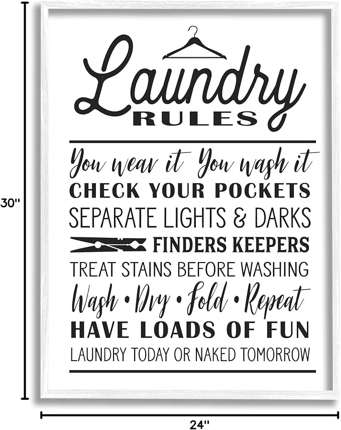 Laundry Rules Hanger Typography