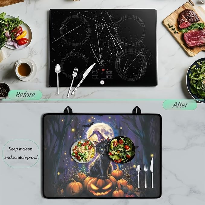 Halloween Black Cat Pumpkin Moon