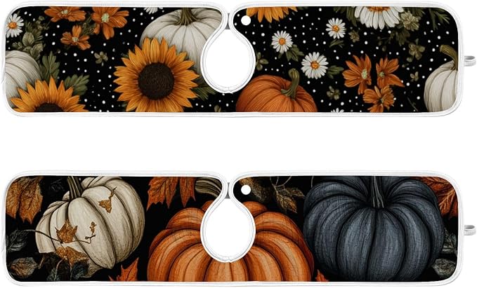 Black Autumn Pumpkins Flowers Maples