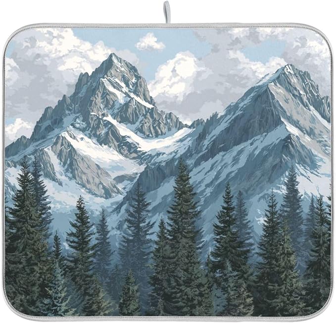 Snow Mountain and Green Forest