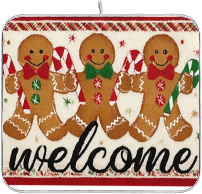 gingerbread men holding candy canes