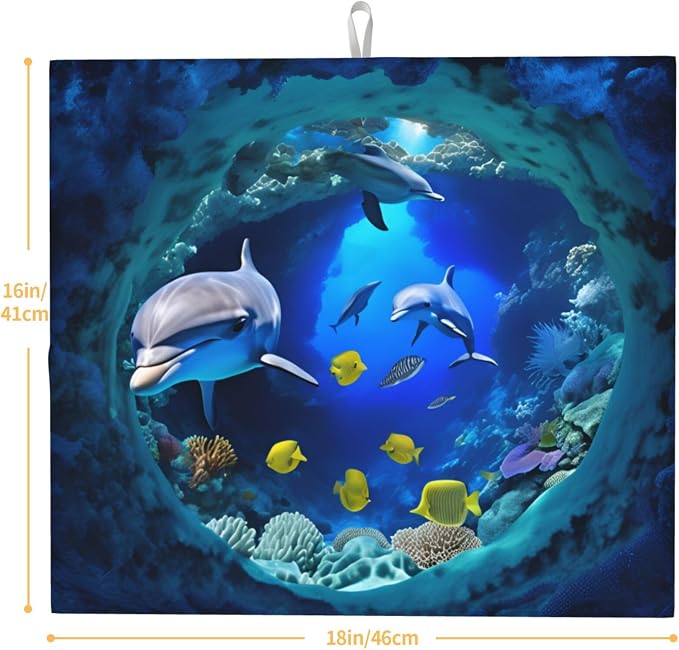 Underwater Dolphin Coral Tropical Fish