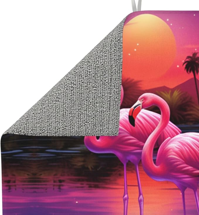 Tropical Plant Pink Flamingo Pair