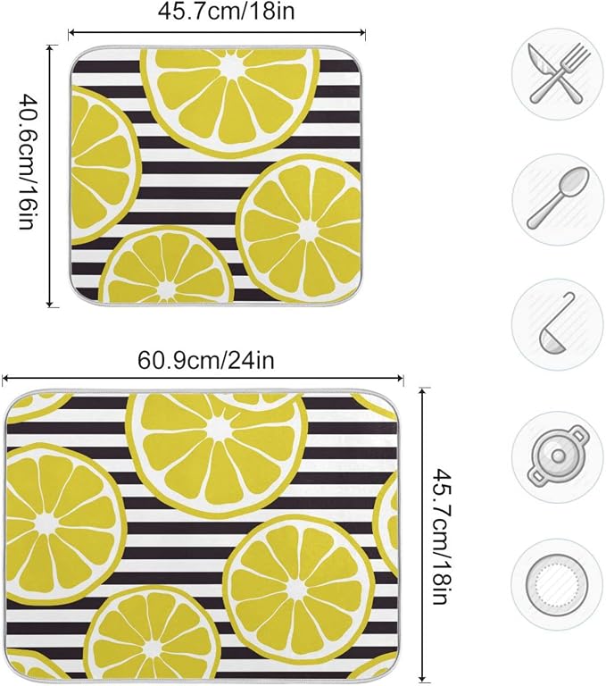8 Black Stripe Lemon Slice