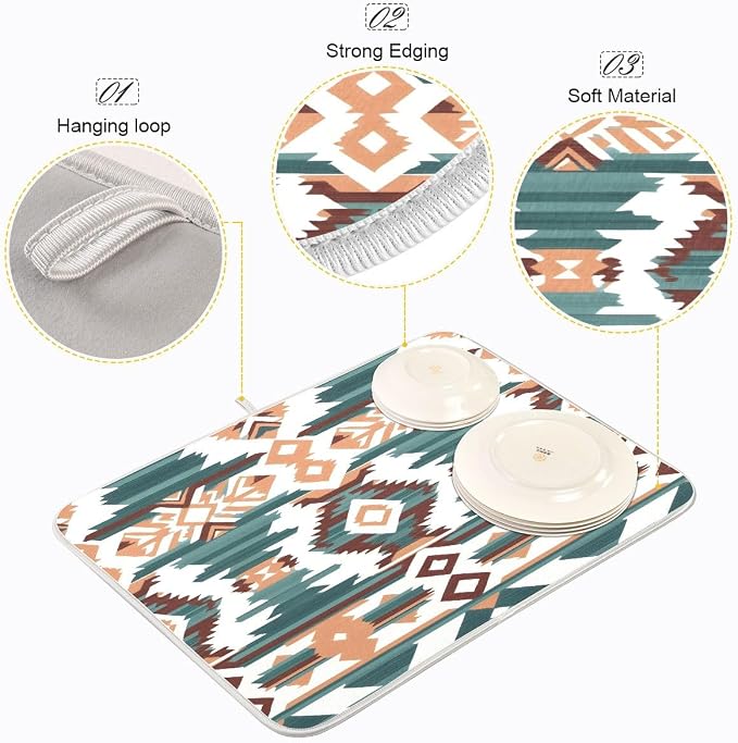 Brown Green Aztec Geometry