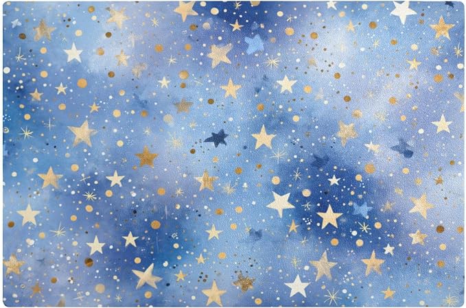 Blue Romantic Golden Stars