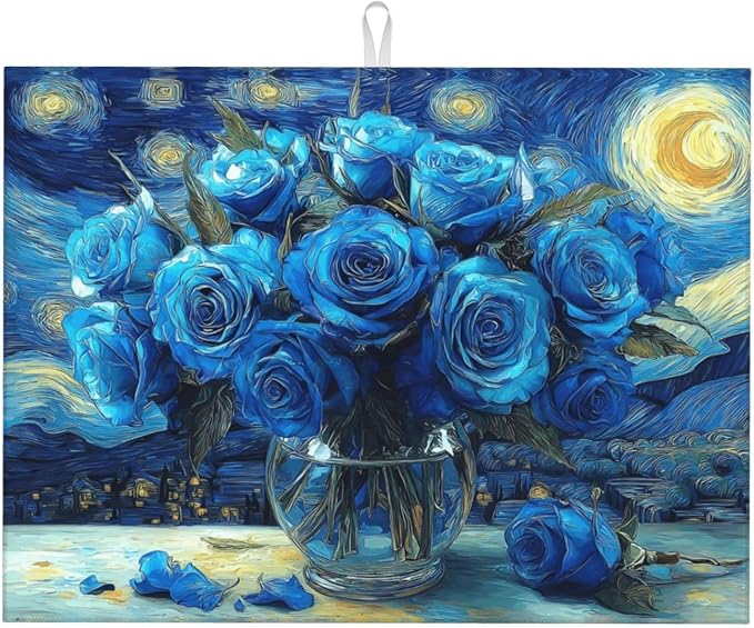 Blue Roses Starry Sky