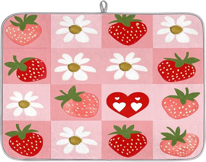 Pink White Flowers Strawberries