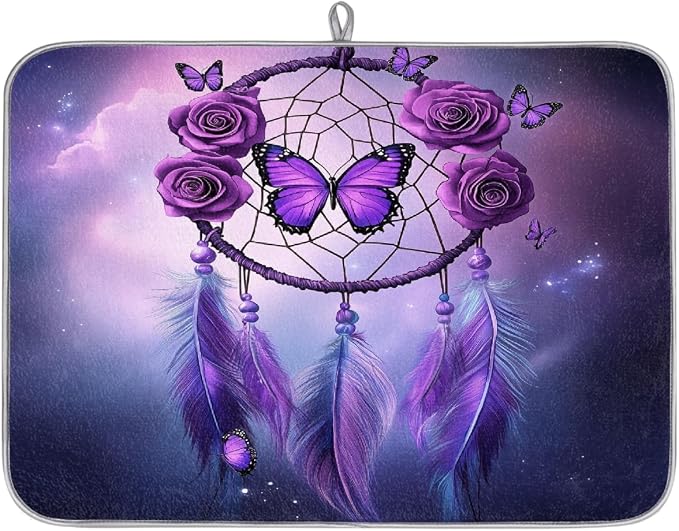 Purple Butterfly Roses Dreamcatcher