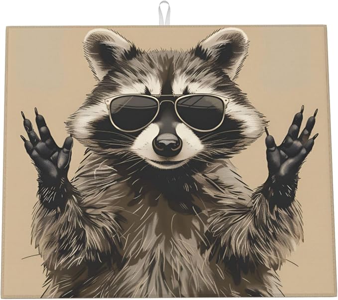 Cool Sunglasses Raccoon Retro Brown