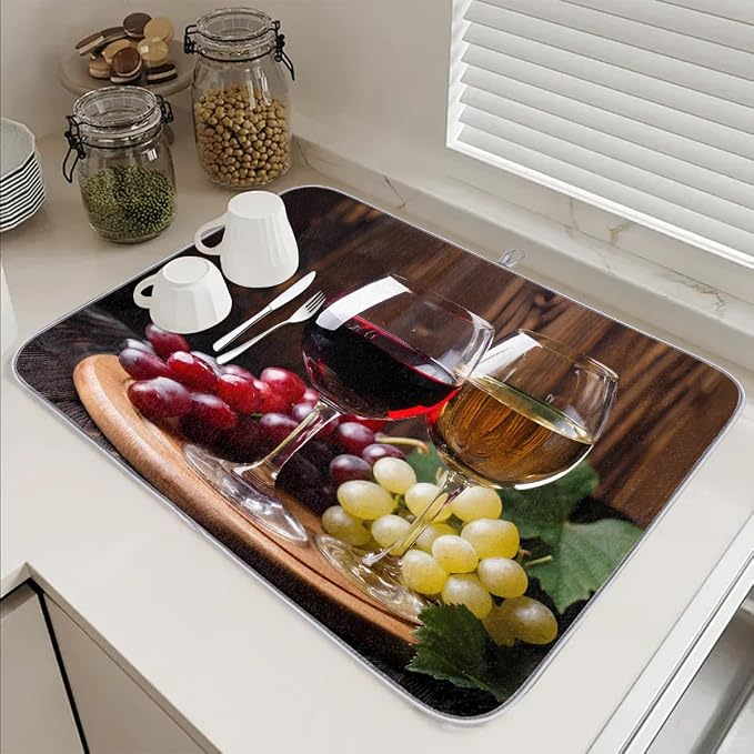 Red Wine Glass Grapes Themed