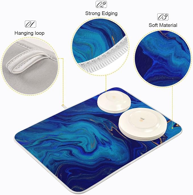 Navy Blue Gold Marble