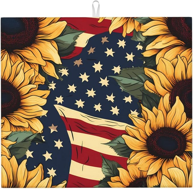 Red Stars and Lines Sunflowers