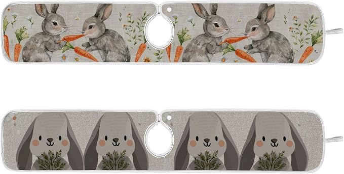 Cute Grey Bunny Carrot Daisy