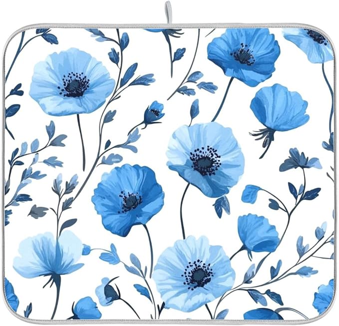 Blue Poppy Flowers and Branches