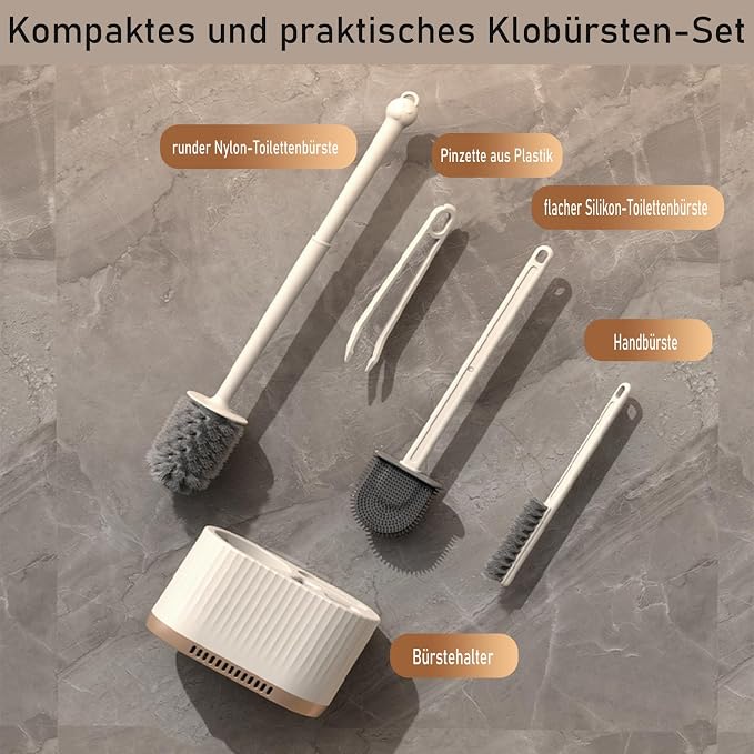 4 in 1 Toilet Brush and Holder Set （dark Green ）