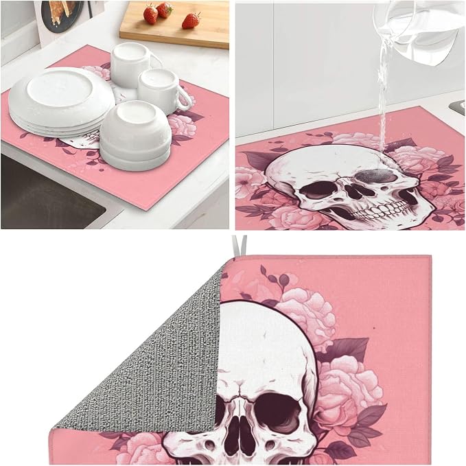 Vintage Skull Pink Floral
