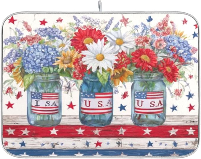 3 mason jars filled with flowers