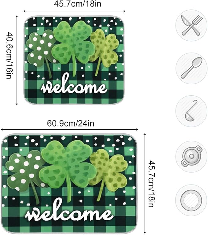 three green clovers