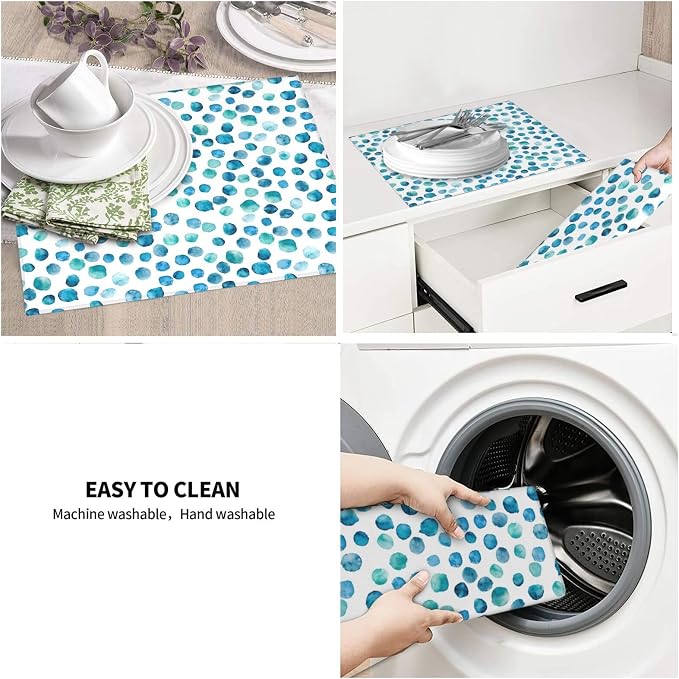 Blue Green Teal Polka Dot