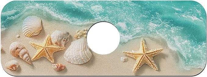 Beautiful beach with starfish and shells