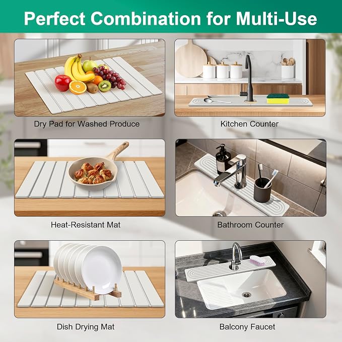 Dish Drying Mat-Off White
