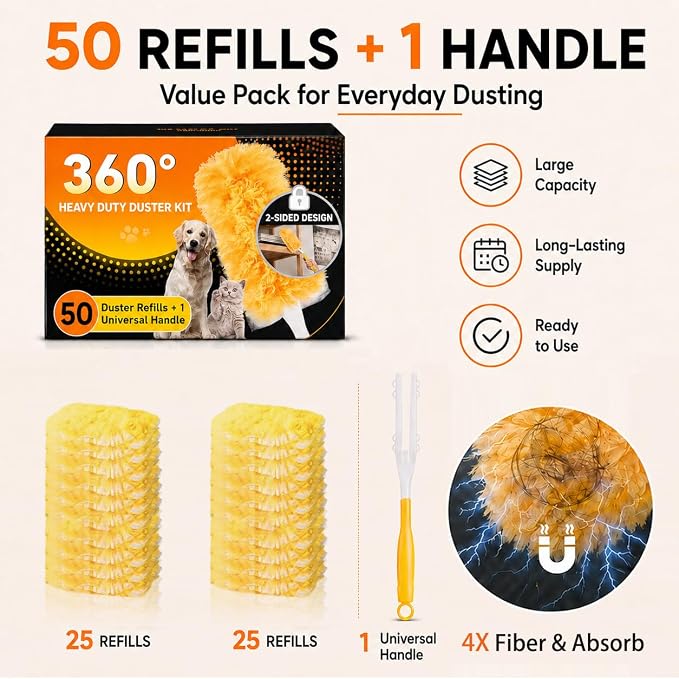 50 Refills & 1 Short Handle