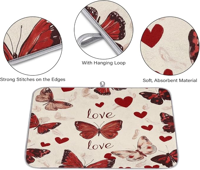 Red Butterflies And Hearts