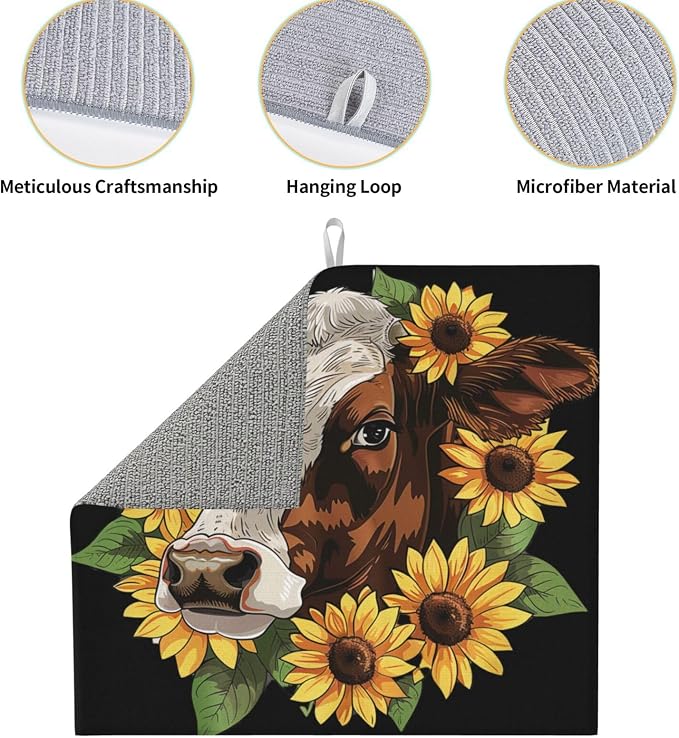 Vintage Cow Sunflower