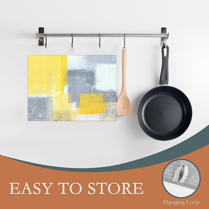 Grey Yellow Abstract Art