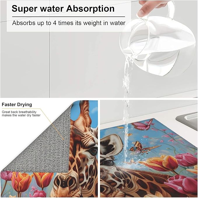 Giraffe Tulip Butterfly Floral