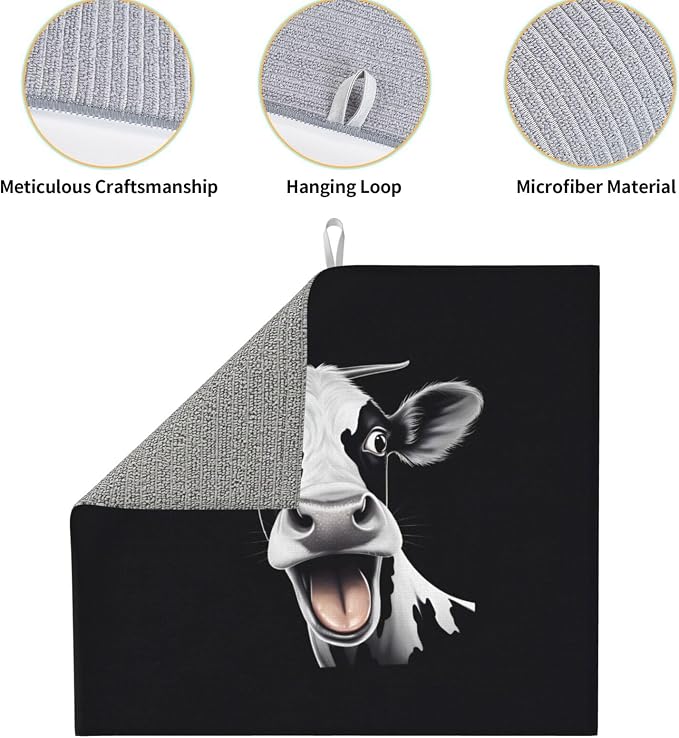Black White Funny Cow