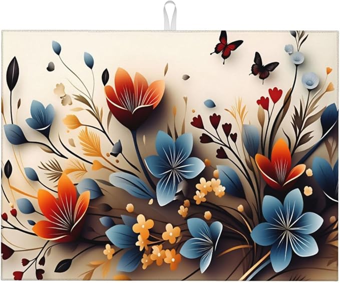 Floral With Butterflies And Colorful Flowers