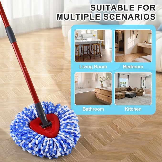 3 Blue Mop Heads + 1 Set Mop Handle ( 2 Tank )