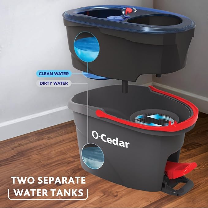 Rinseclean Spin Mop & Bucket + 3 Extra Refills