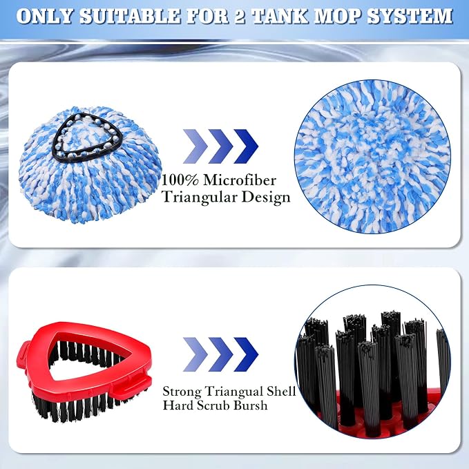 6 Blue Mop Heads+1 Brush+1 Base