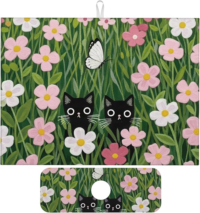 Pink Floral Cat