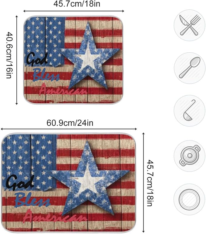 american flag design wooden